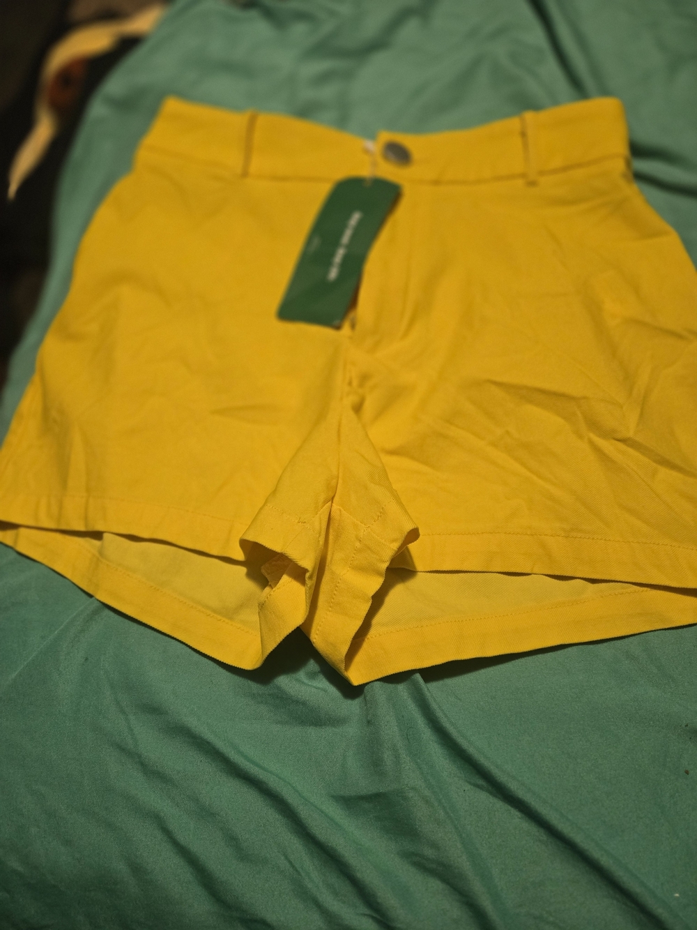 Yellow Women’s High-Waist Casual Shorts